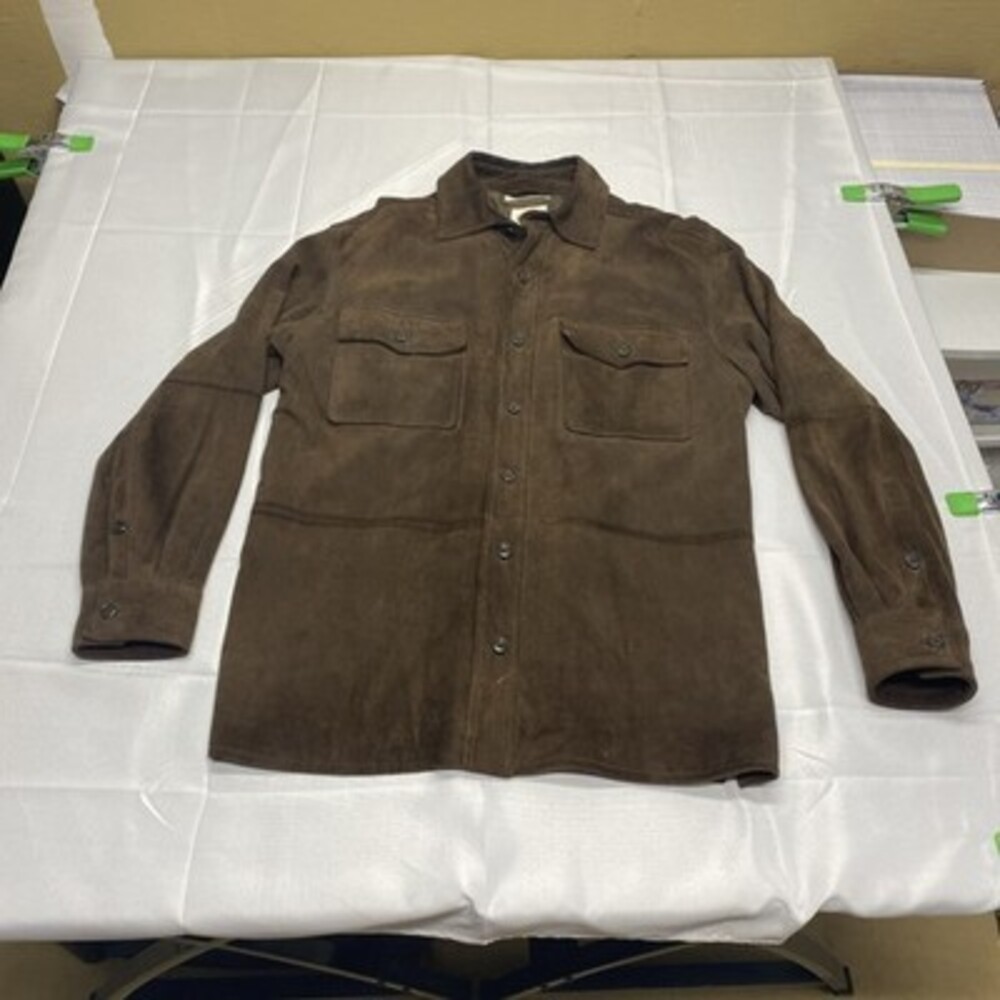 Paradise Collection Men's Brown Genuine Suede Leather Shirt Jacket! Size medium